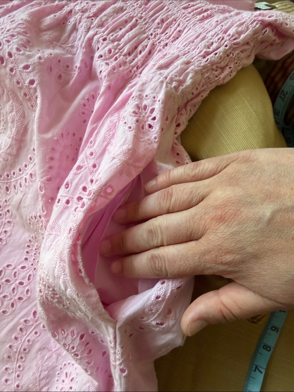 MELLODAY Pink Eyelet Maxi Dress with Smocked Bodice - Picture 13 of 13